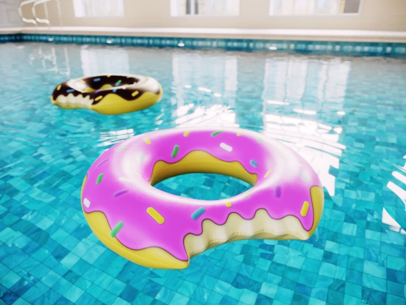 Donut Pool Float PBR 3D model_8