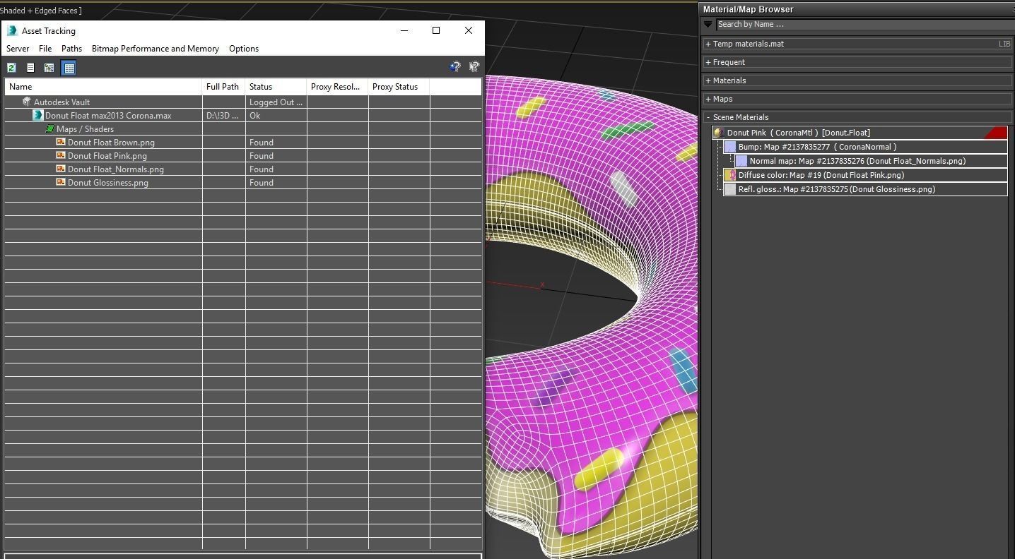 Donut Pool Float PBR 3D model_12