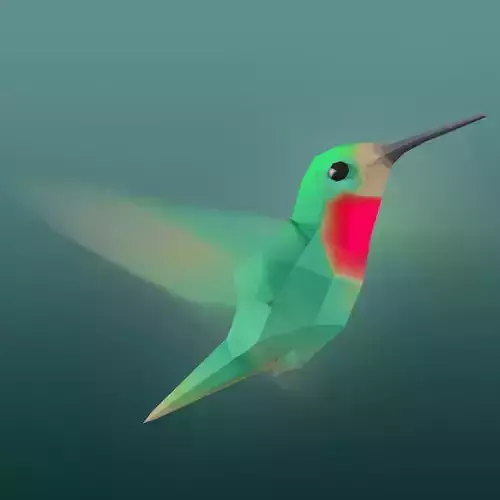 Rigged Low-Poly Hummingbird Low-poly 3D model