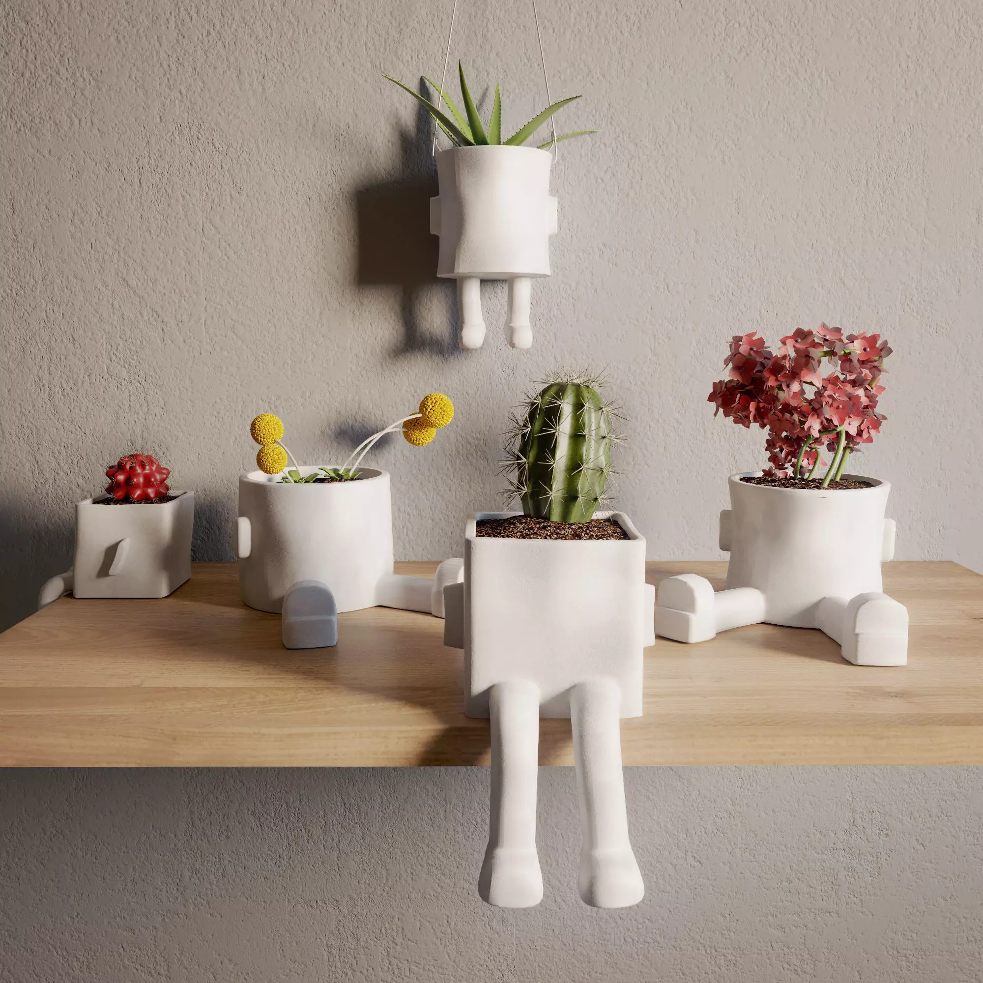 Ceramic hanging planter 3D model