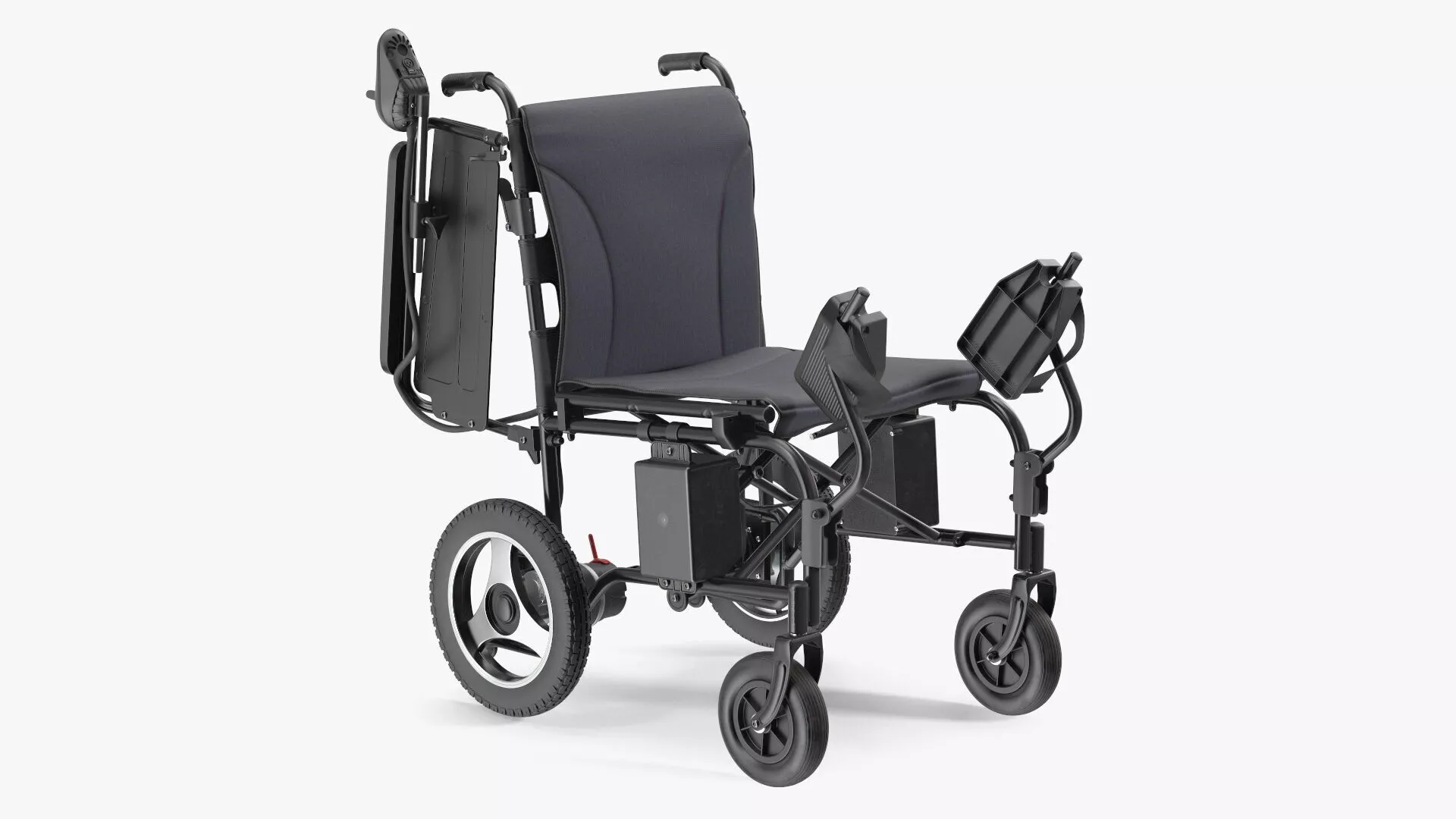 Folding Electric Wheelchair Rigged for Cinema 4D 3D model