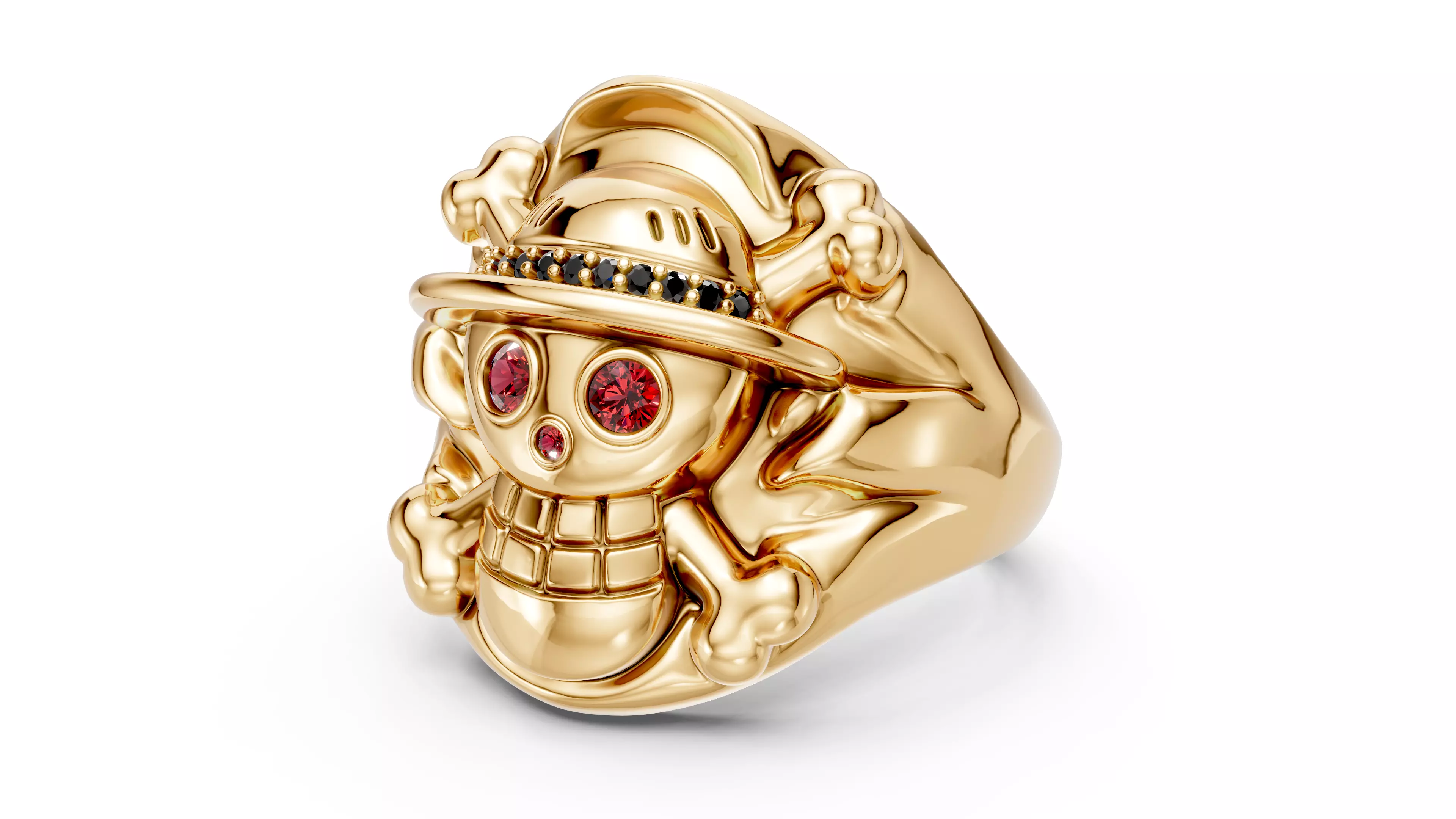 One Piece Anime Skull Ring 3D print model