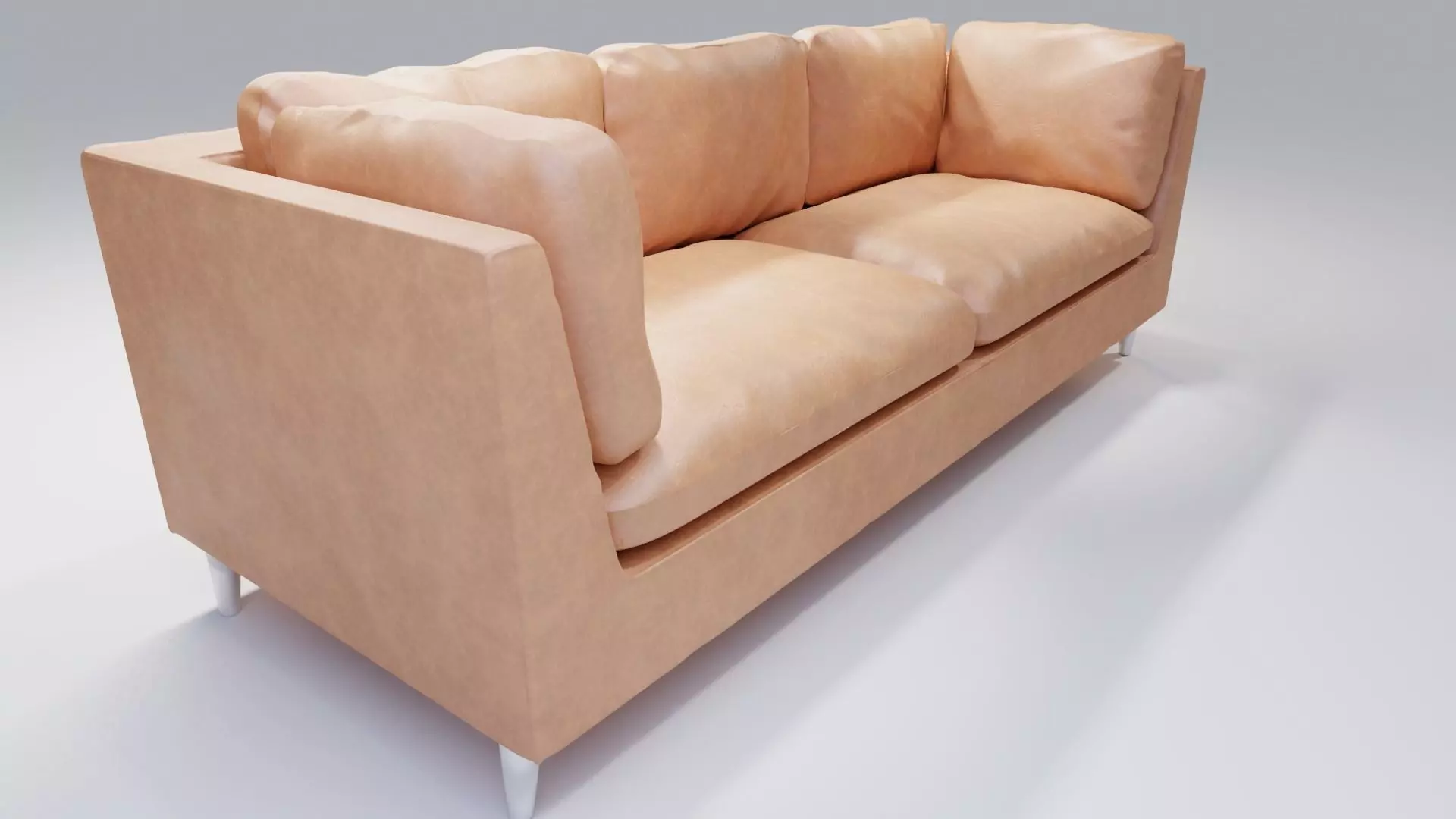 Leather Couch Sofa Low-poly 3D model