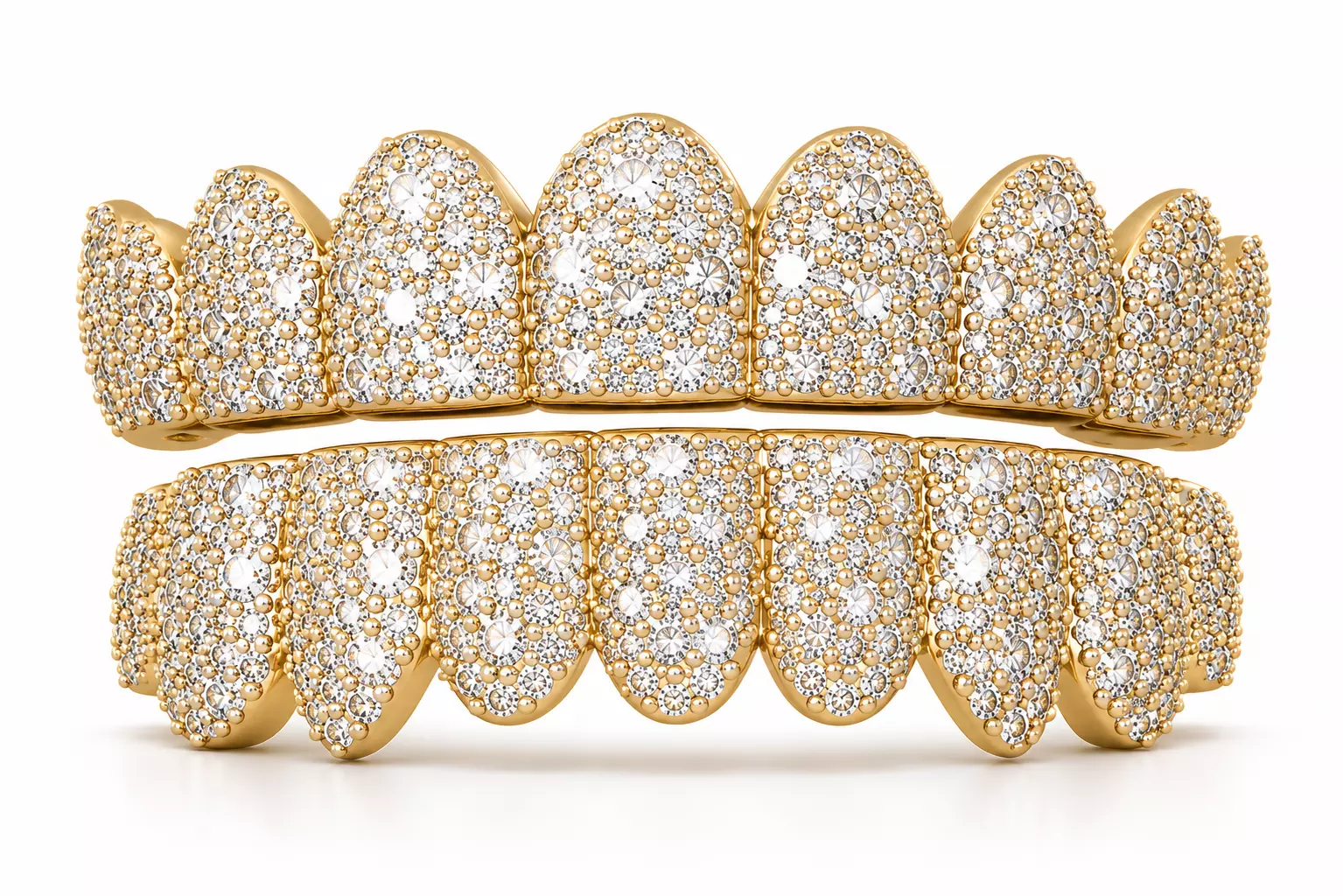 Diamond Grillz Jewelry CAD 3D Model Upper Lower Set 3D print model
