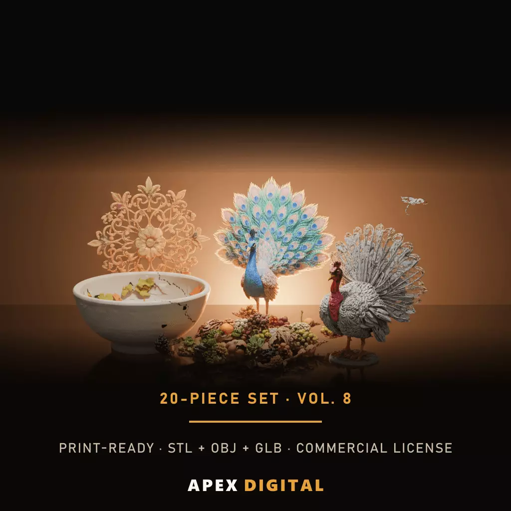 20-Piece Autumn Thanksgiving Decor Collection Vol 8 3D print model