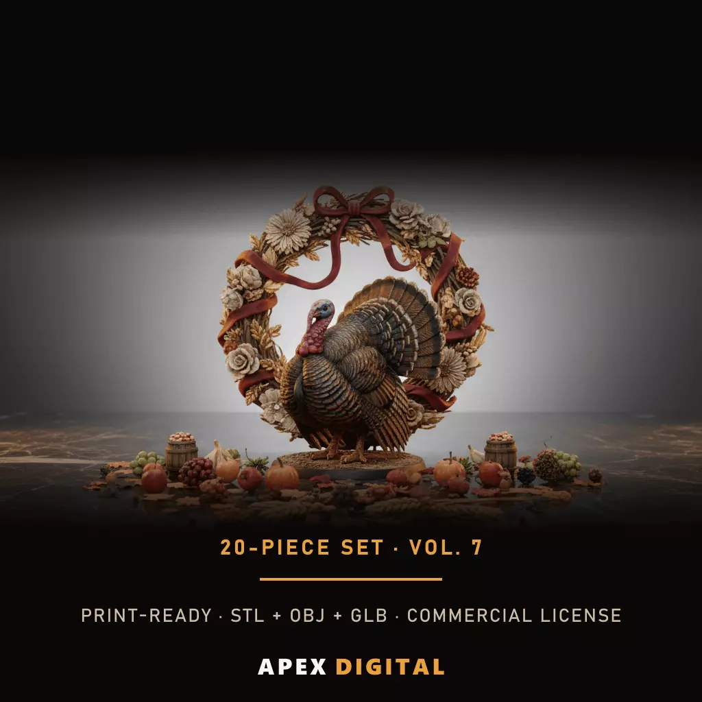 20-Piece Autumn Thanksgiving Decor Collection Vol 7 3D print model