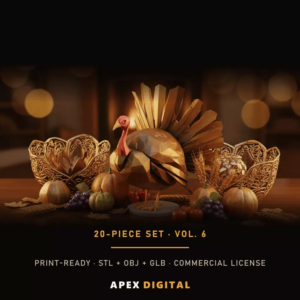 20-Piece Autumn Thanksgiving Decor Collection Vol 6 3D print model