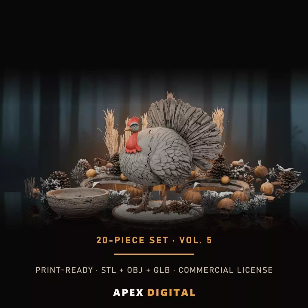 20-Piece Autumn Thanksgiving Decor Collection Vol 5 3D print model