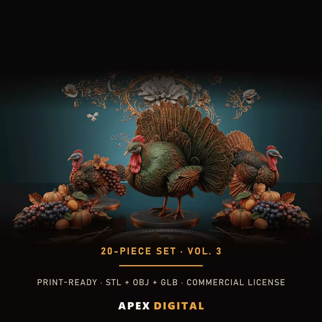 20-Piece Autumn Thanksgiving Decor Collection Vol 3 3D print model