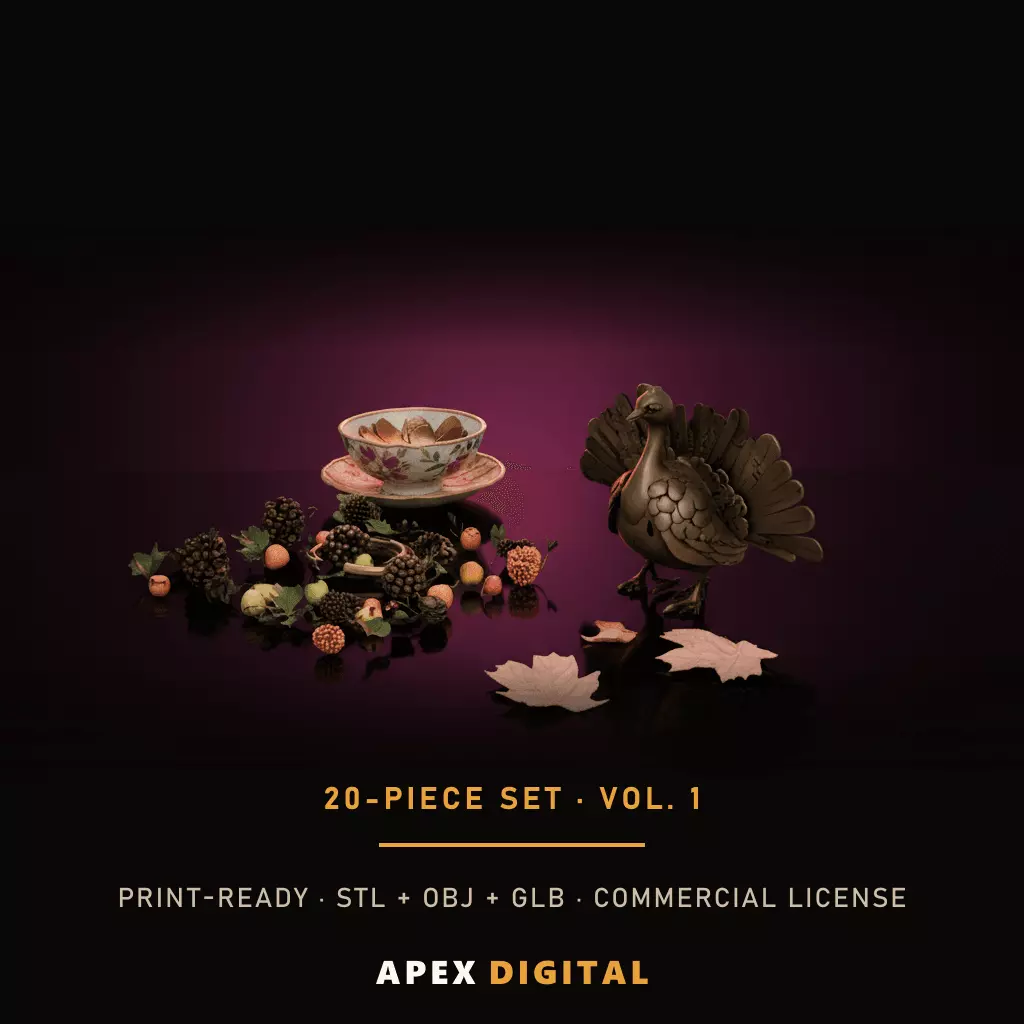 20-Piece Autumn Thanksgiving Decor Collection Vol 1 3D print model