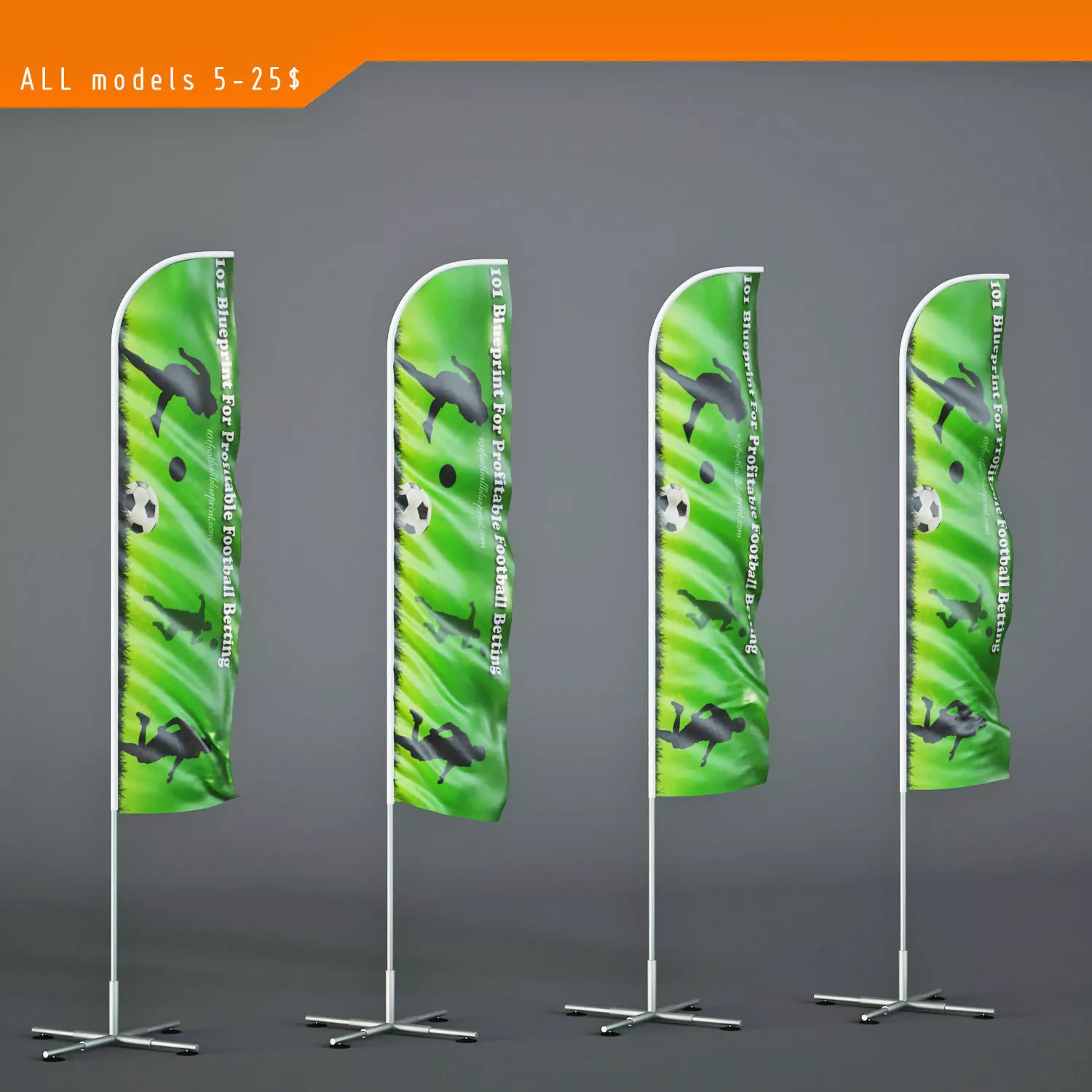Flag banners 3D model