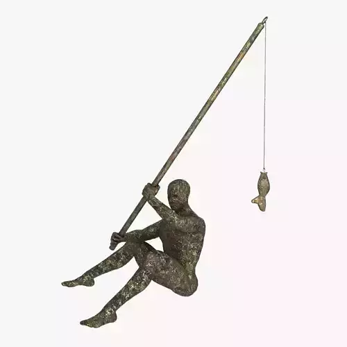  fisherman is cast iron with a bronze finish