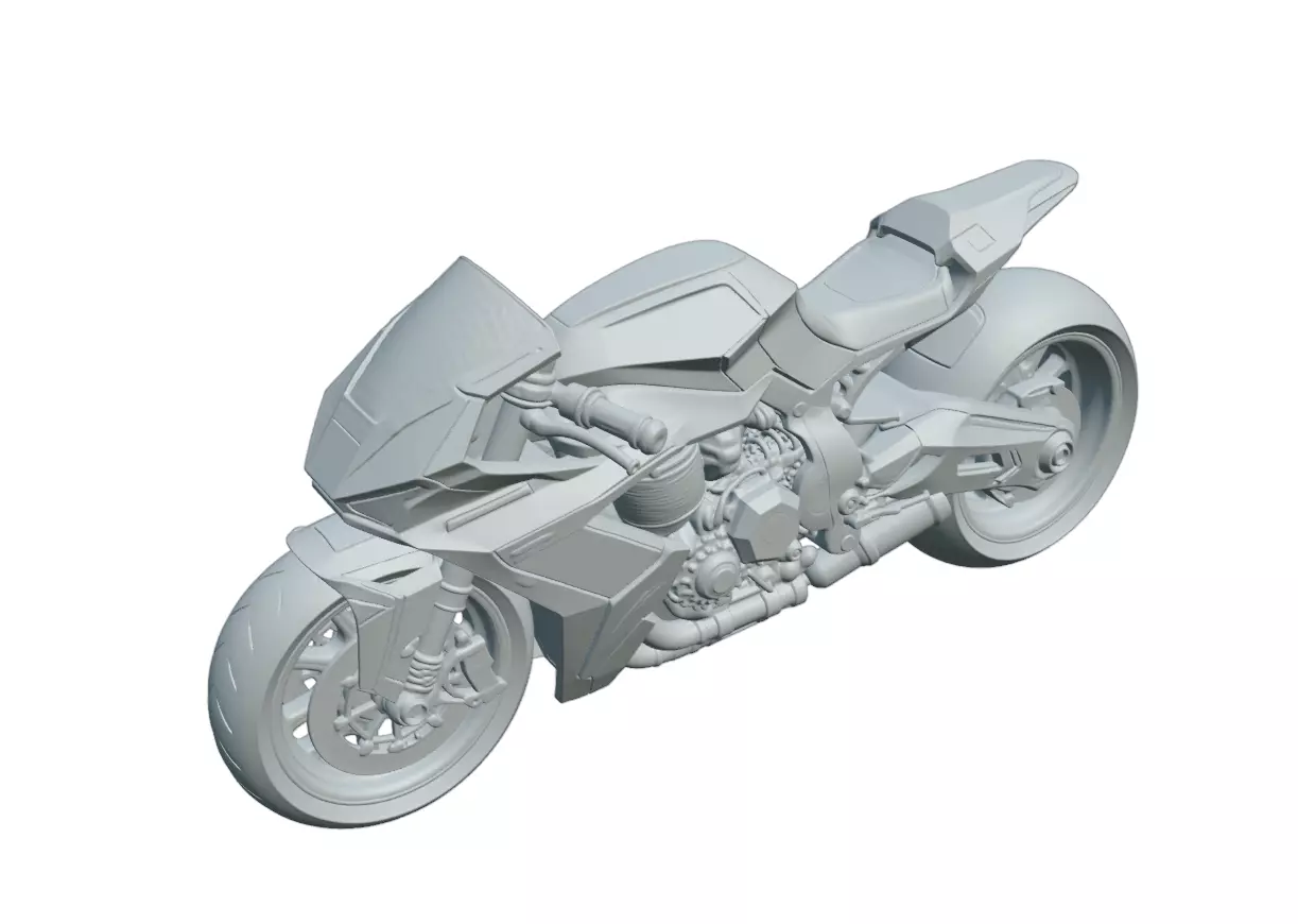 Tactical Concept Superbike with Exposed Engine 3D print model