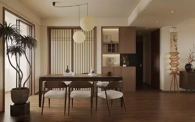 Chinese style living French retro style living 3D model 7