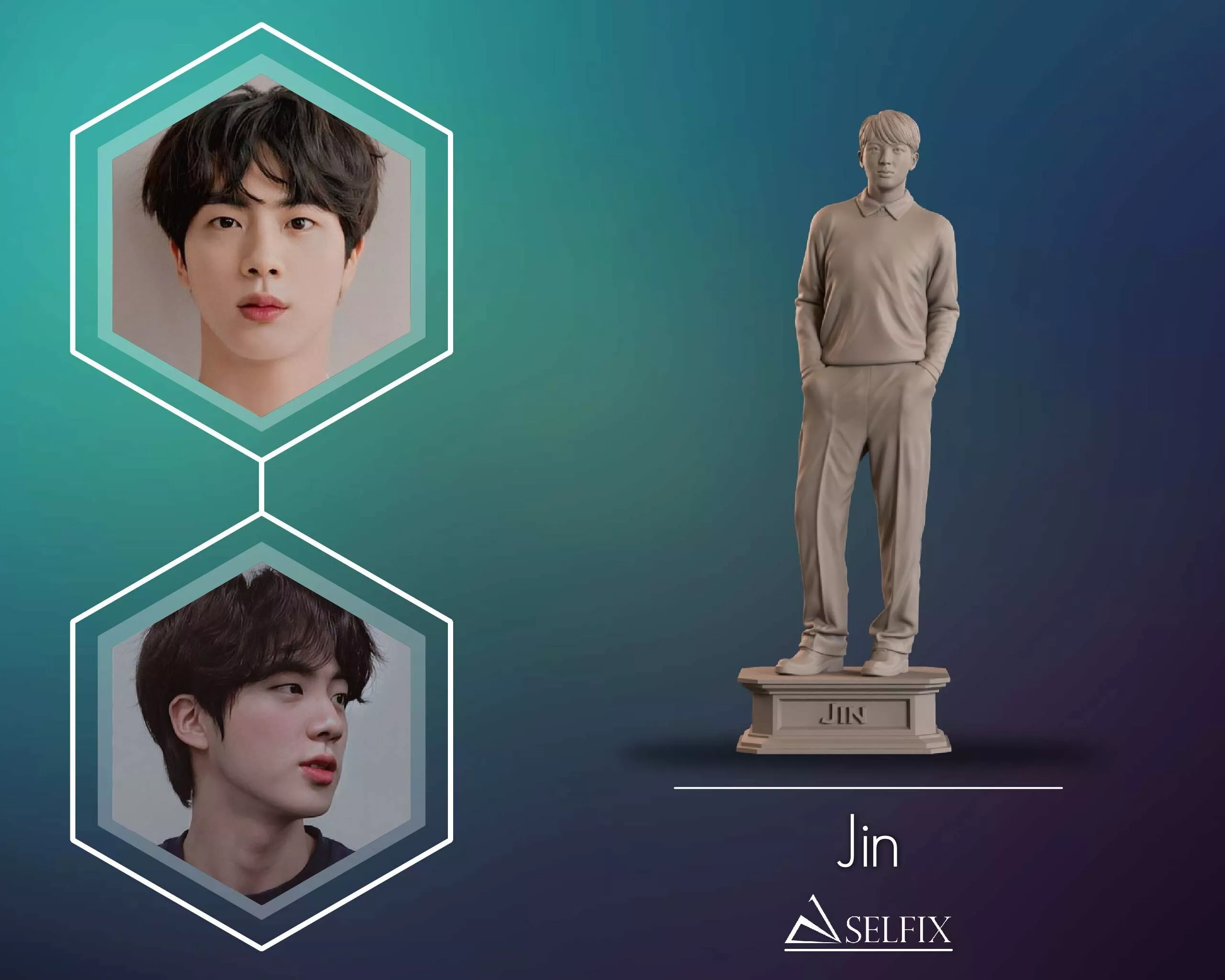 Jin BTS Full Body Sculpture 3D print model