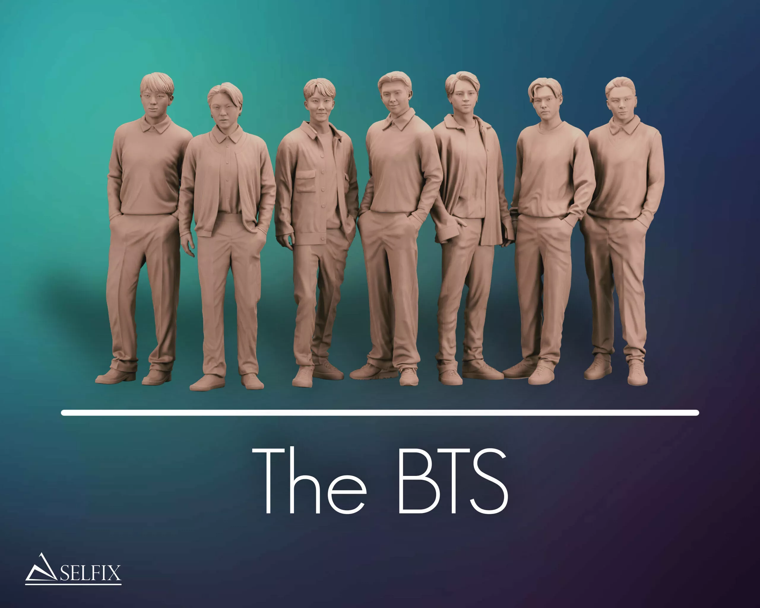 BTS Full-Body 3D Printable Figure Bundle 3D Model Pack