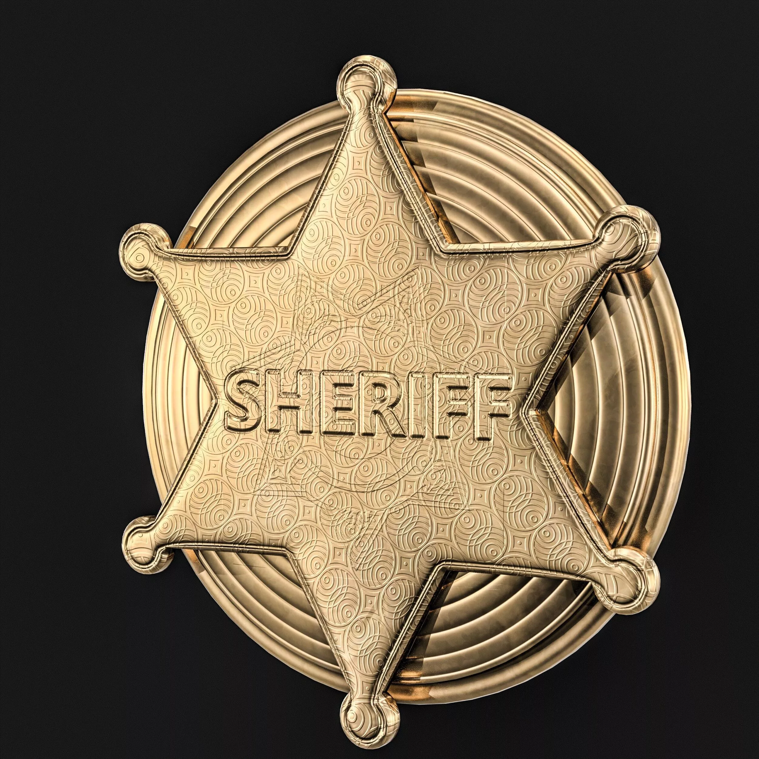 Sheriff Badge Low-poly 3D model