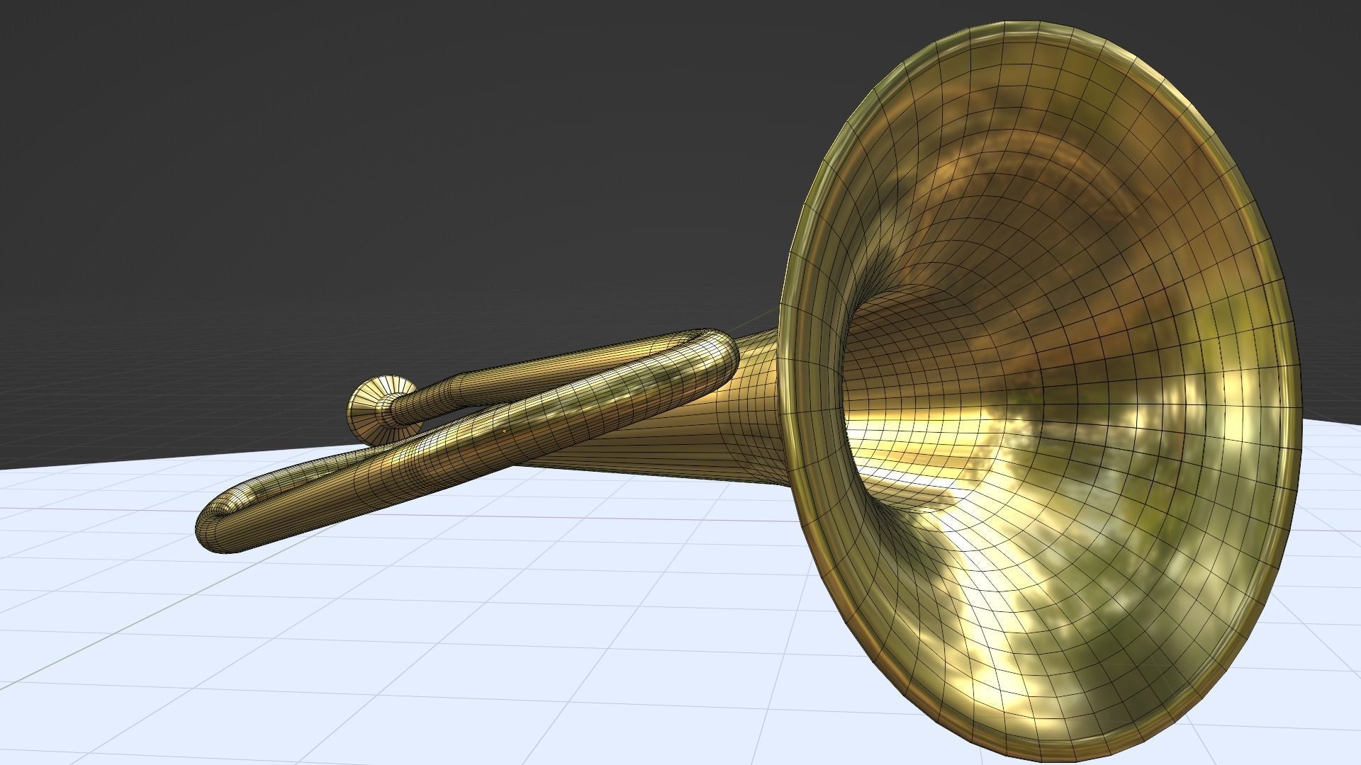 3D model Bugle Golden VR / AR / low-poly | CGTrader