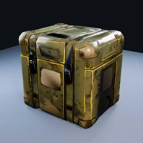 Blank Ammo Crate Low Poly PBR Game Asset