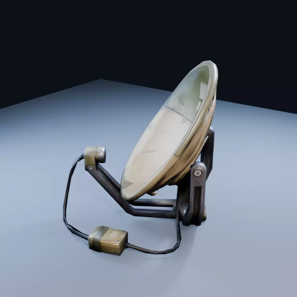 Field Antenna Dish Low Poly PBR Game Asset Low-poly 3D model