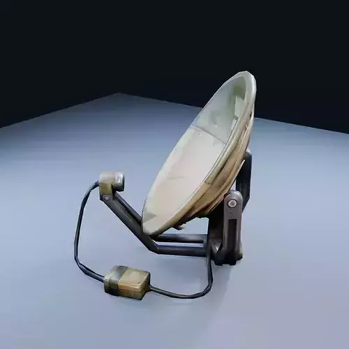 Field Antenna Dish Low Poly PBR Game Asset