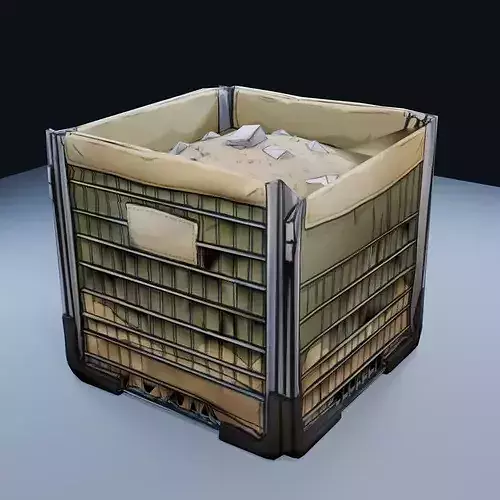 Deployable Hesco Barrier Low Poly PBR Game Asset