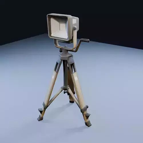Floodlight Tripod Low Poly PBR Game Asset