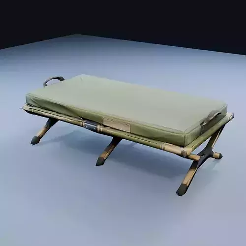 Field Medical Cot Low Poly PBR Game Asset