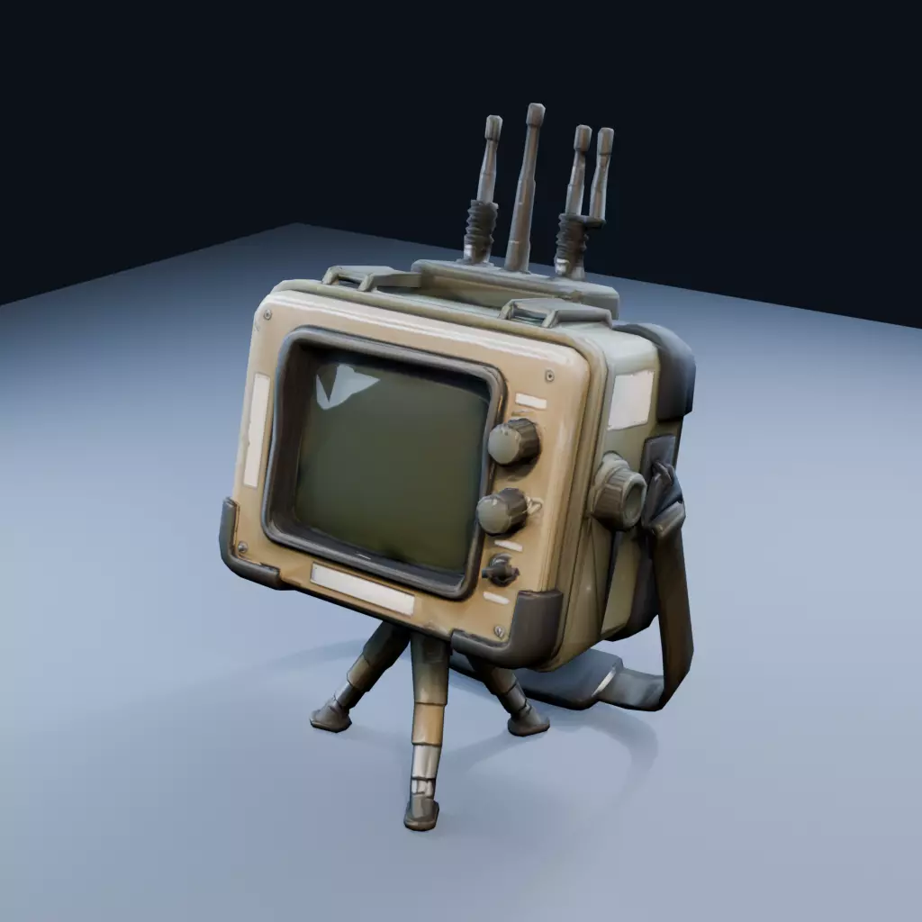 Blank Field Radar Console Low Poly PBR Game Asset Low-poly 3D model