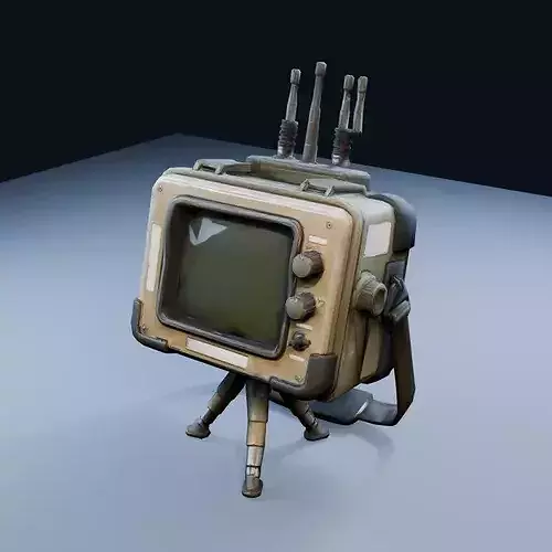 Blank Field Radar Console Low Poly PBR Game Asset