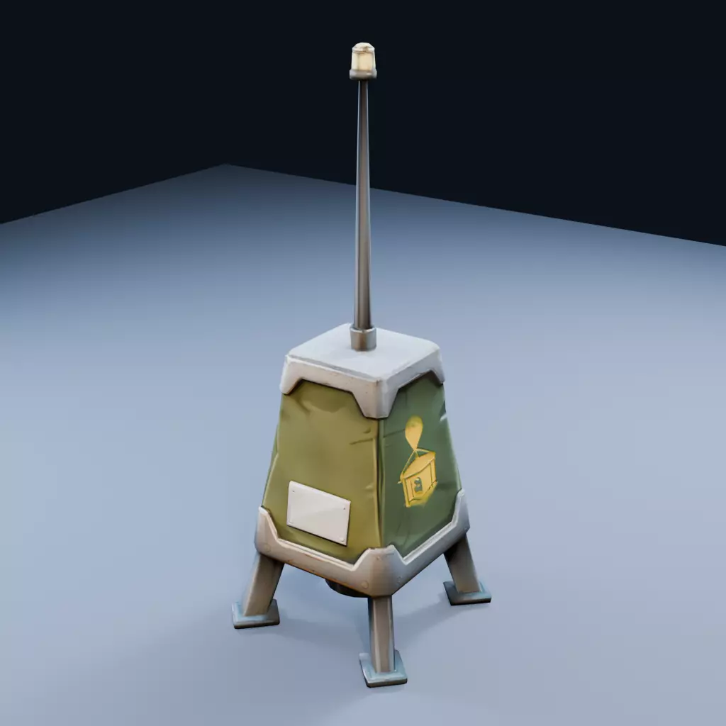 Supply Drop Beacon Low Poly PBR Game Asset Low-poly 3D model