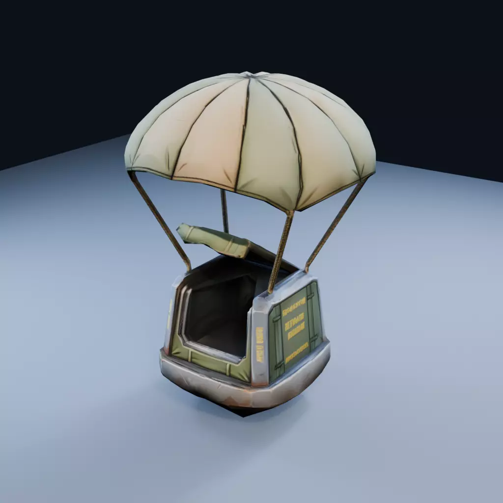 Cargo Drop Pod Low Poly PBR Game Asset Low-poly 3D model