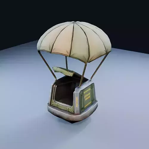 Cargo Drop Pod Low Poly PBR Game Asset