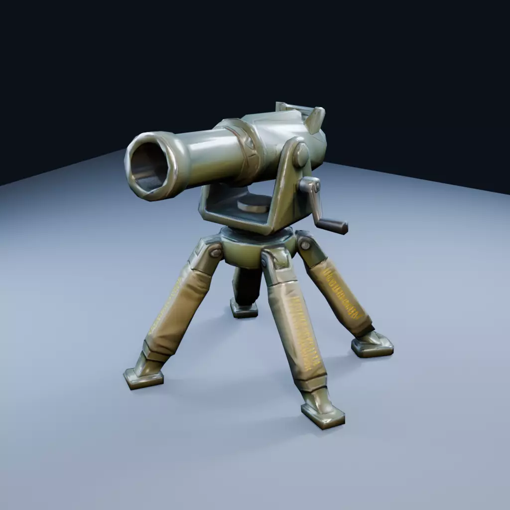 Flare Launcher Tripod Low Poly PBR Game Asset Low-poly 3D model