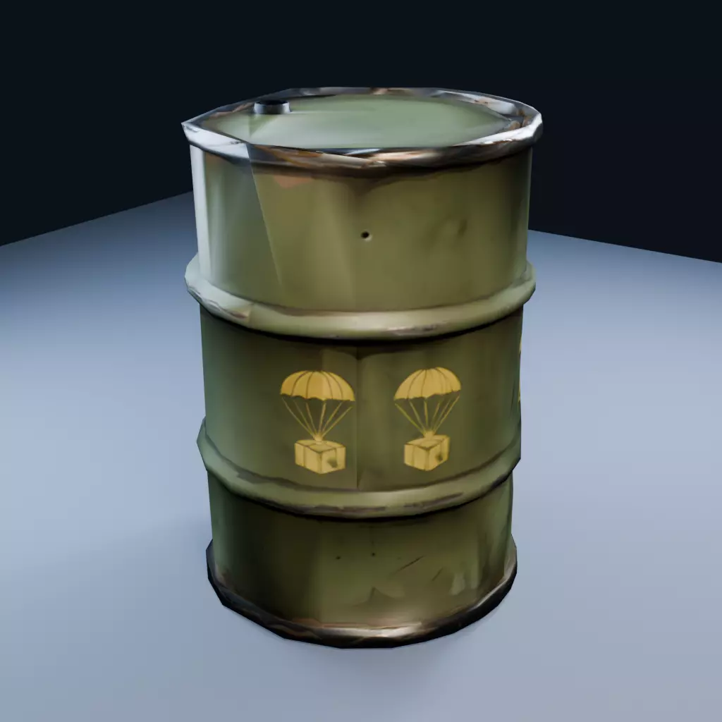 Blank Fuel Drum Low Poly PBR Game Asset Low-poly 3D model