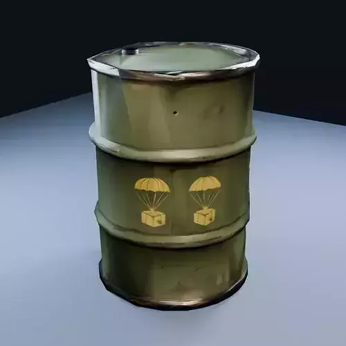Blank Fuel Drum Low Poly PBR Game Asset