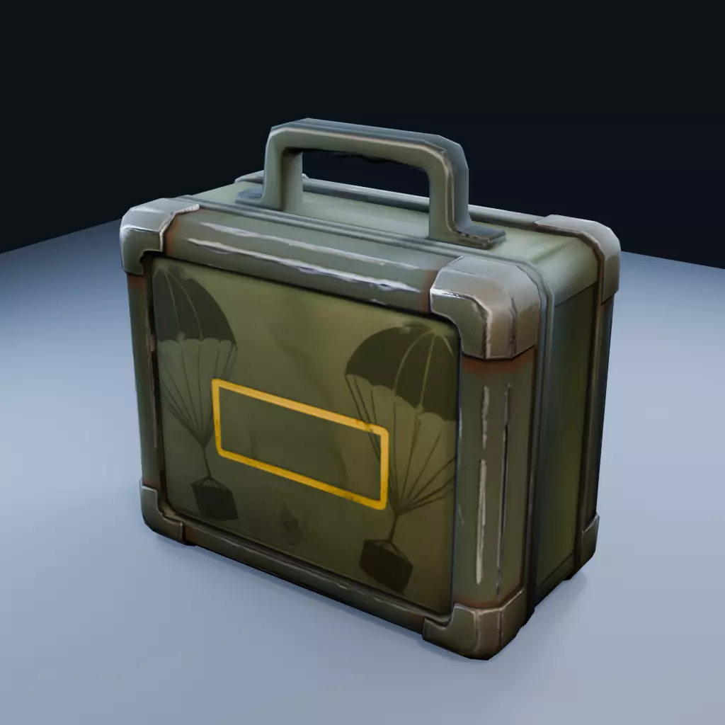 Field Ration Case Low Poly PBR Game Asset Low-poly 3D model