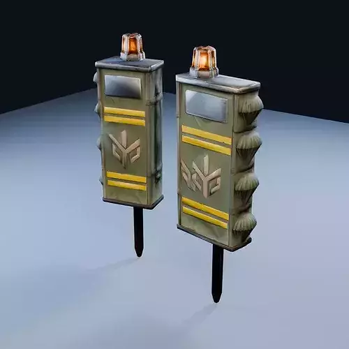 Supply Cache Marker Low Poly PBR Game Asset