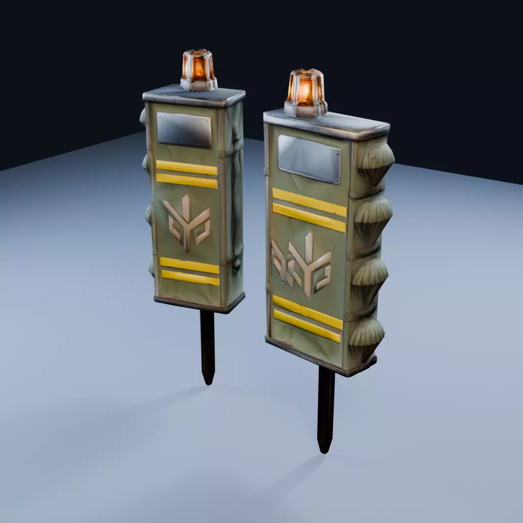 Supply Cache Marker Low Poly PBR Game Asset Low-poly 3D model