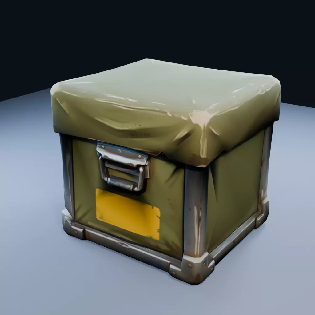Water Container Crate Low Poly PBR Game Asset Low-poly 3D model