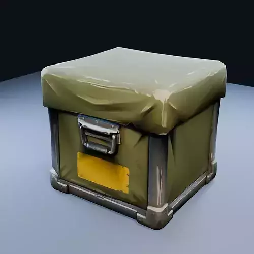 Water Container Crate Low Poly PBR Game Asset