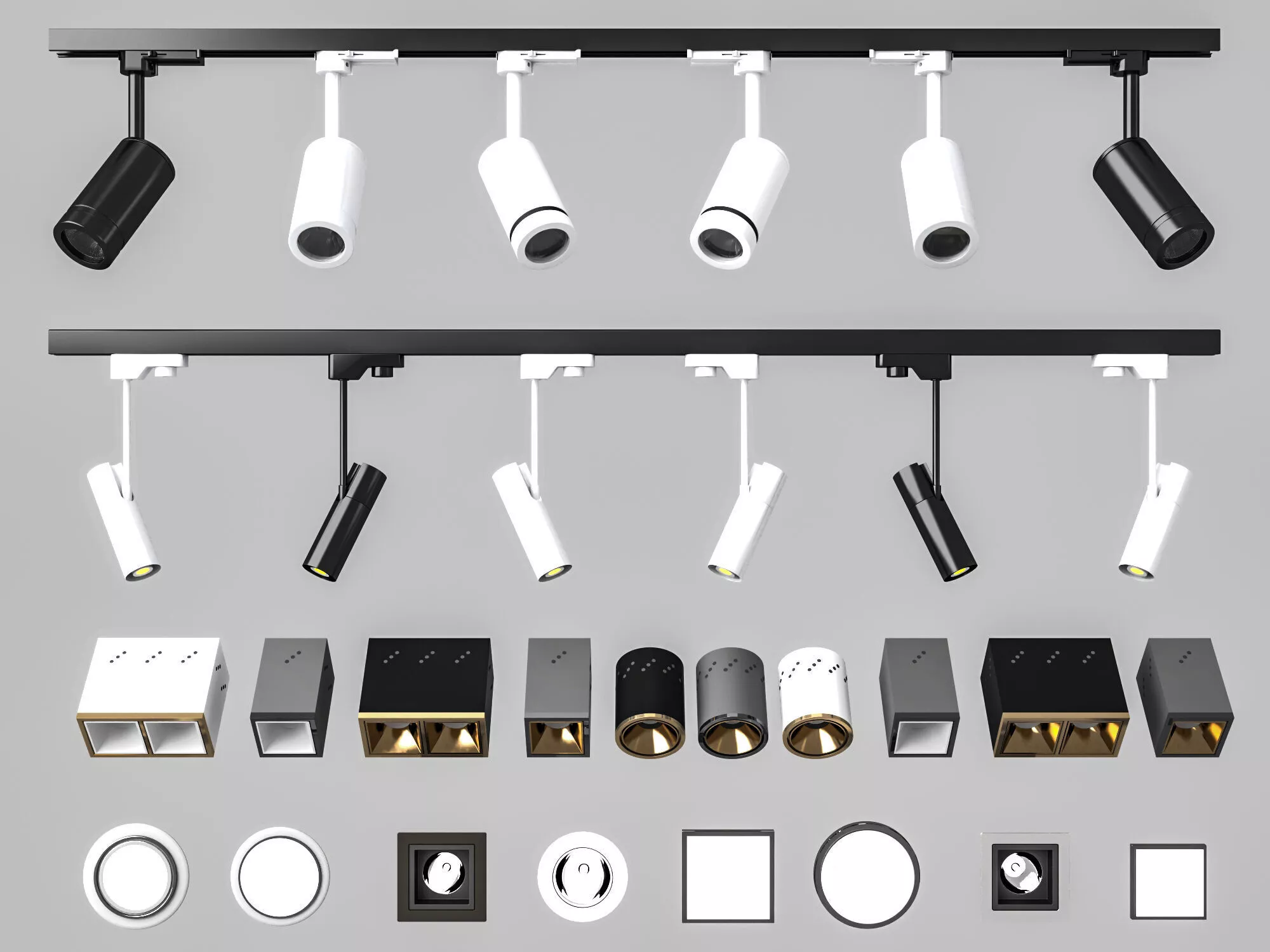 Indoor LED Spotlight Recessed Ceiling Light Models 3D model