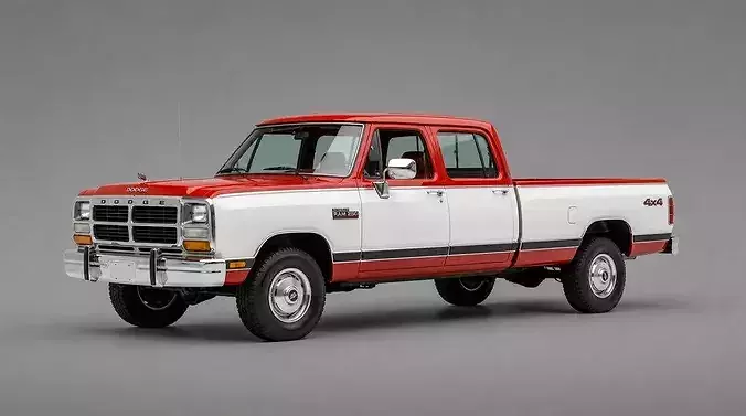 Classic Dodge Ram 250 Crew Cab Pickup Truck 3D model