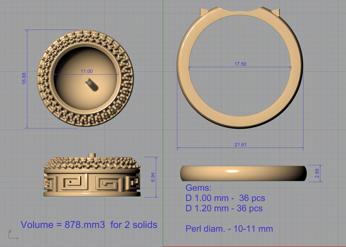 Geek ring with Perl 3D print model_1