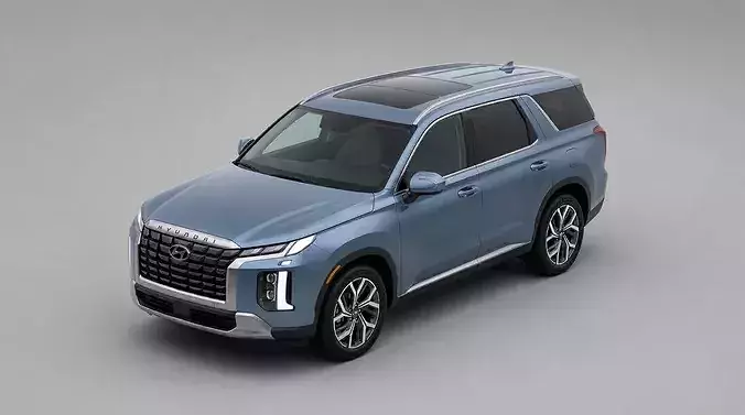Modern Light Slate Blue Midsize Family SUV 3D model 5