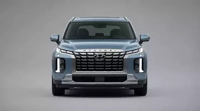 Modern Light Slate Blue Midsize Family SUV 3D model 4