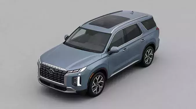 Modern Light Slate Blue Midsize Family SUV 3D model 2