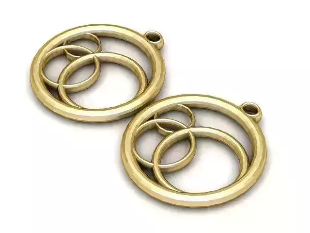 Earrings pair of brass rings