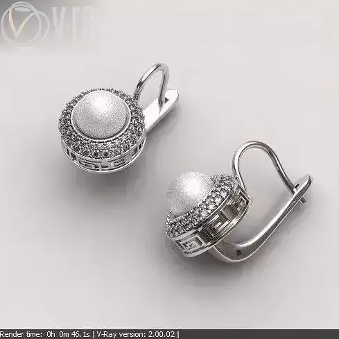  Geek Perl set earrings 3D print model