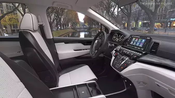 Honda Odyssey 2025 Premium Minivan with Sunroof Red 3D model 4
